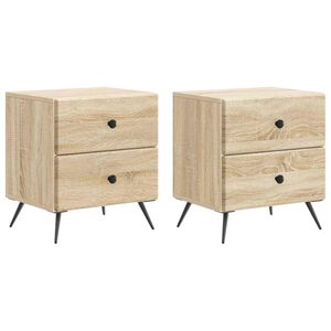 vidaXL Nachttisch 2 pcs Sonoma-Eiche 43 x 34,5 x 47,5 cm Holzwerkstoff