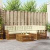 vidaXL Outdoor-Sofagarnitur mit Kissen 5 pcs Natur und Creme