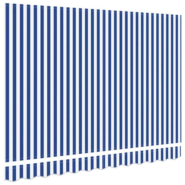 vidaXL Markisenersatzstoff Blau und Wei&szlig; 330 x 195 cm Polyester