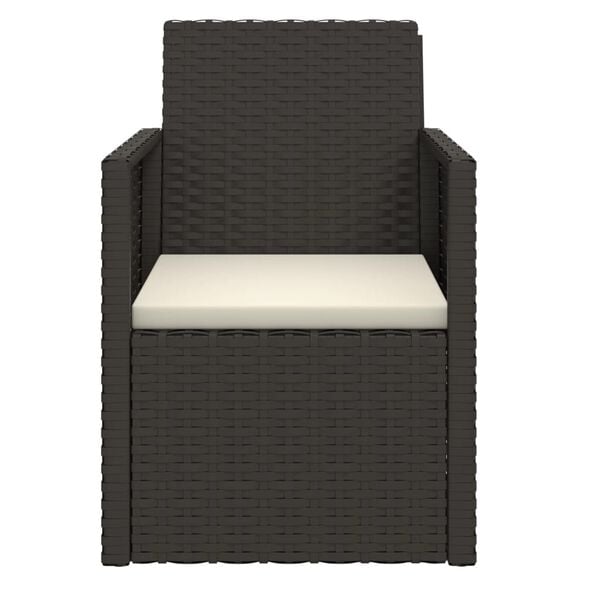 vidaXL 3-tlg. Garten-Sofagarnitur mit Kissen Schwarz Poly Rattan