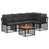 vidaXL Outdoor-Sofagarnitur 6 pcs Schwarz und Dunkelgrau Polyester