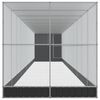 vidaXL Voliere mit Erweiterung Silbern 1244x203x216 cm Stahl