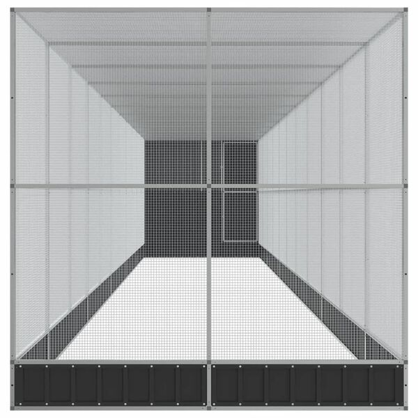 vidaXL Voliere mit Erweiterung Silbern 1244x203x216 cm Stahl