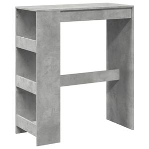 vidaXL Bartisch mit Regal Betongrau 90x40x103,5 cm Holzwerkstoff