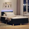vidaXL LED Boxspringbett mit Matratze Schwarz 120 x 190 cm Stoff