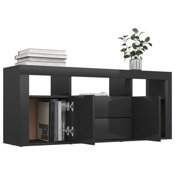 vidaXL TV-Schrank Hochglanz-Schwarz 120x30x50 cm Holzwerkstoff