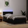 vidaXL Boxspringbett mit Matratze & LED Schwarz 90x210 cm Samt
