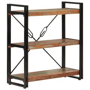 vidaXL B&uuml;cherregal 3 F&auml;cher 77x30x80cm Recyceltes Massivholz und Eisen
