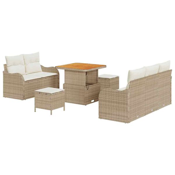 vidaXL Garten-Sofa-Set 8 pcs Beige Poly-Rattan