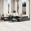 vidaXL Garten-Sofa-Set mit Kissen 13 pcs Schwarz Poly Rattan