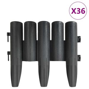 vidaXL Rasenkanten 36 Stk. Anthrazit 10 m PP