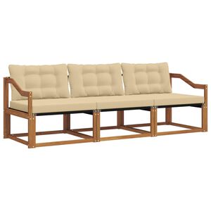 vidaXL Outdoor-Sofagarnitur 3 Stk. Natur und Beige