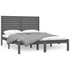 vidaXL Massivholzbett Grau 150x200 cm