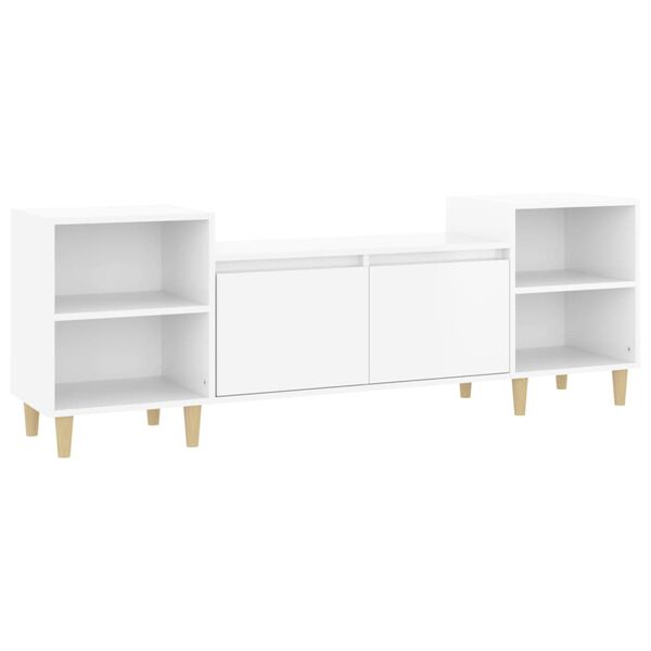 vidaXL TV-Schrank Hochglanz-Weiß 160x35x55 cm Holzwerkstoff