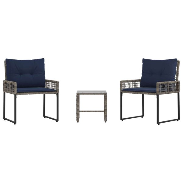 vidaXL Gartenm&ouml;bel Set mit Kissen Stahl