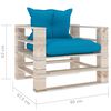 vidaXL Garten-Palettensofa mit Blauen Kissen Kiefernholz