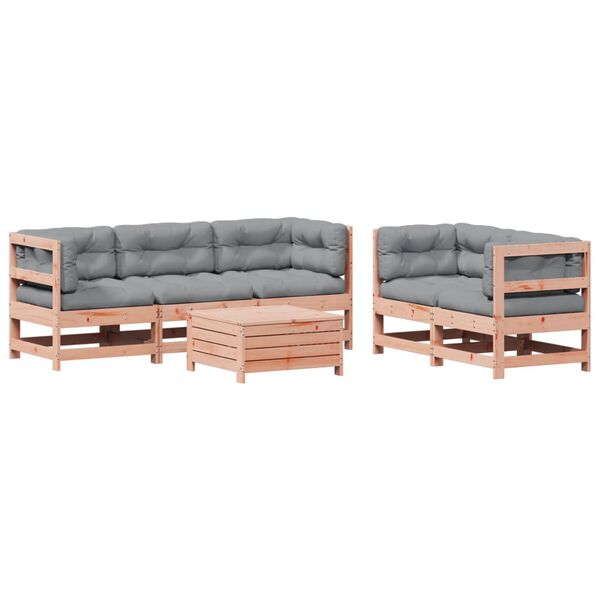 vidaXL 6-tlg. Garten-Lounge-Set mit Kissen Massivholz Douglasie