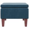 vidaXL Hocker mit Holzbeinen Blau Samt