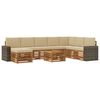 vidaXL Outdoor-Sofagarnitur mit Kissen 9 pcs Natur und Beige