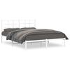 vidaXL Bettgestell mit Kopfteil Metall Wei&szlig; 160x200 cm