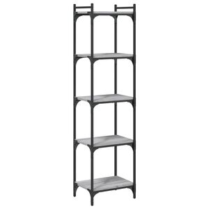 vidaXL B&uuml;cherregal 5 B&ouml;den Grau Sonoma 40x30x154 cm Holzwerkstoff