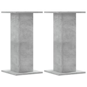 vidaXL Lautsprecherst&auml;nder 2 Stk. Betongrau 30x30x60 cm Holzwerkstoff