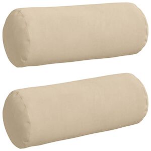 vidaXL Bolsterkissen 2 St&uuml;ck Creme &Oslash; 15 x 40 cm Mikrofaserstoff