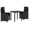 vidaXL Garten Essgruppe 3 stk. Schwarz Poly-Rattan