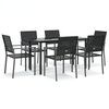vidaXL 7-tlg. Garten-Essgruppe Poly Rattan und Stahl