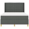 vidaXL Boxspringbett mit Matratze mit Kopfteil Grau 140 x 190 cm Stoff