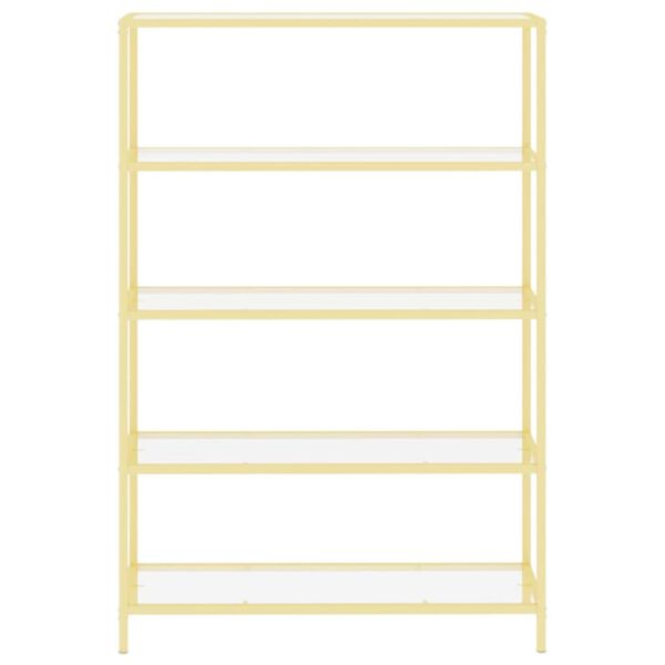 vidaXL Regal Golden und Transparent Geh&auml;rtetes Glas