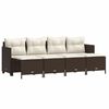 vidaXL 5-tlg. Garten-Sofagarnitur mit Kissen Braun Poly Rattan