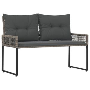 vidaXL Bank Outdoor Grau 118 x 55 x 82 cm PE-Rattan und Stoff