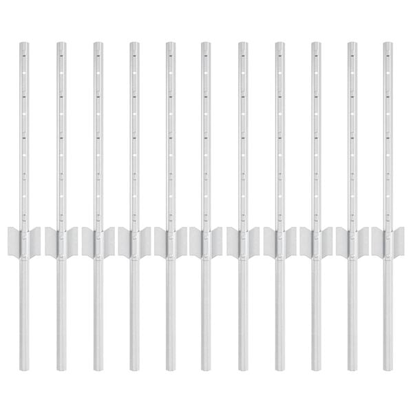 vidaXL Zaunpfosten 11 pcs Silber 40 cm Stahl