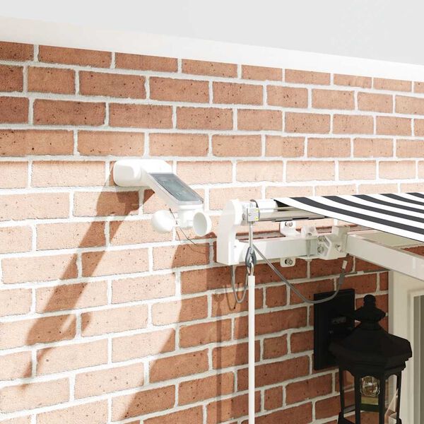 vidaXL Markise Automatisch mit LED Anthrazit & Wei&szlig; 400x300 cm