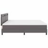 vidaXL Boxspringbett mit Matratze Grau 200 x 200 cm Kunstleder