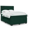 vidaXL Boxspringbett mit Matratze Dunkelgr&uuml;n 140x200 cm Samt