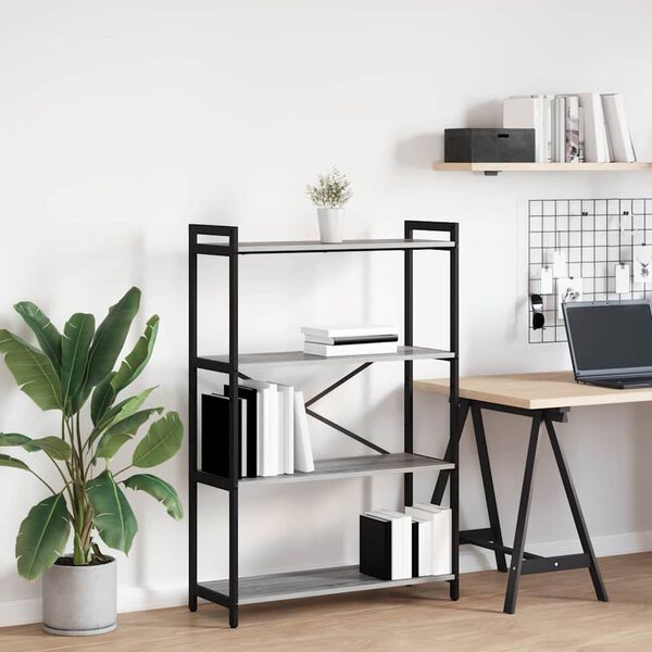 vidaXL B&uuml;cherregal Grau Sonoma 80 x 30 x 120 cm Holzwerkstoff