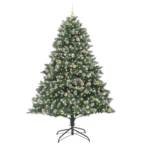 vidaXL K&uuml;nstlicher Weihnachtsbaum mit 300 LEDs mit St&auml;nder Gr&uuml;n 240 cm