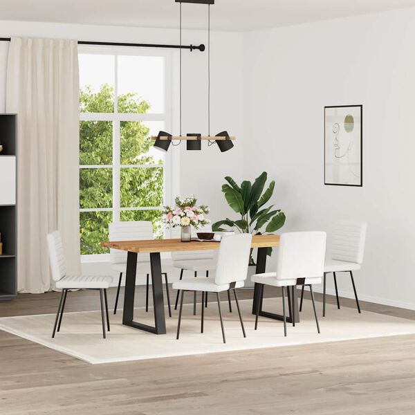 vidaXL Esszimmerstühle 6 Stk. Weiß Kunstleder