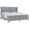vidaXL Boxspringbett mit Matratze Hellgrau 200 x 200 cm Stoff