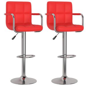 vidaXL Barhocker 2 Stk. Rot Kunstleder