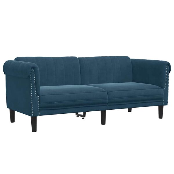 vidaXL Sofa 2-Sitzer Blau Samt
