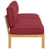 vidaXL Sofa Set mit Kissen Weinrot 240 x 80 x 69 cm Massivholz Akazie