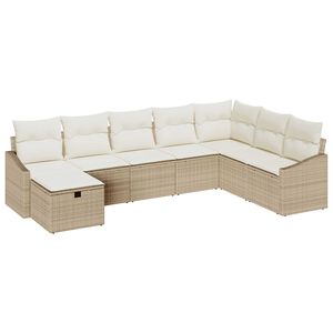 vidaXL Sofa Set mit Kissen 8 pcs Poly-Rattan