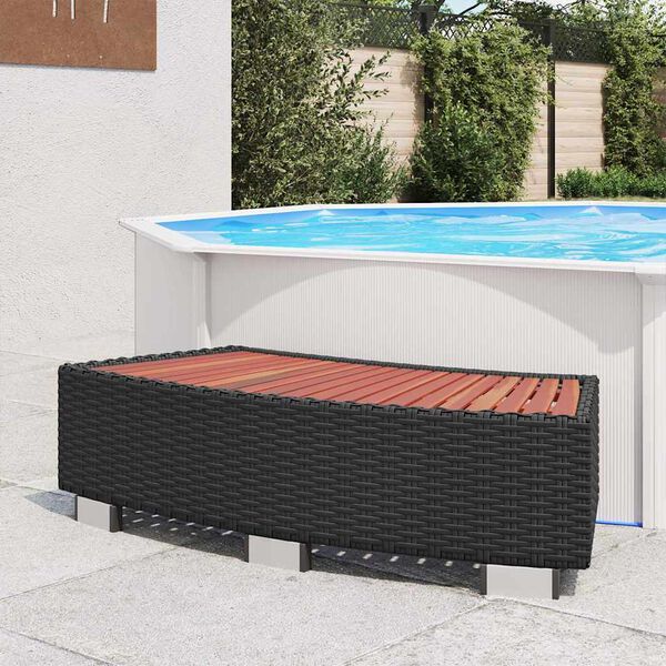 vidaXL Spa-Einstiegsstufe Poly Rattan 92&times;45&times;25 cm Schwarz