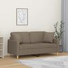 vidaXL 2-Sitzer-Sofa mit Kissen Taupe 140 cm Stoff