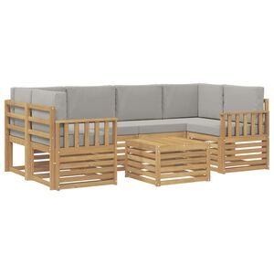 vidaXL Outdoor-Sofagarnitur 7 stk. Wei&szlig; und Hellgrau Polyester