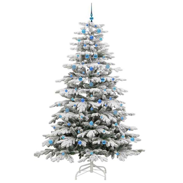 vidaXL K&uuml;nstlicher klappbarer Weihnachtsbaum Wei&szlig; 240 cm PE und PVC