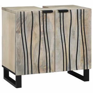 vidaXL Waschbeckenschrank mit Regal Wei&szlig; 62 x 33 x 58 cm Holzwerkstoff